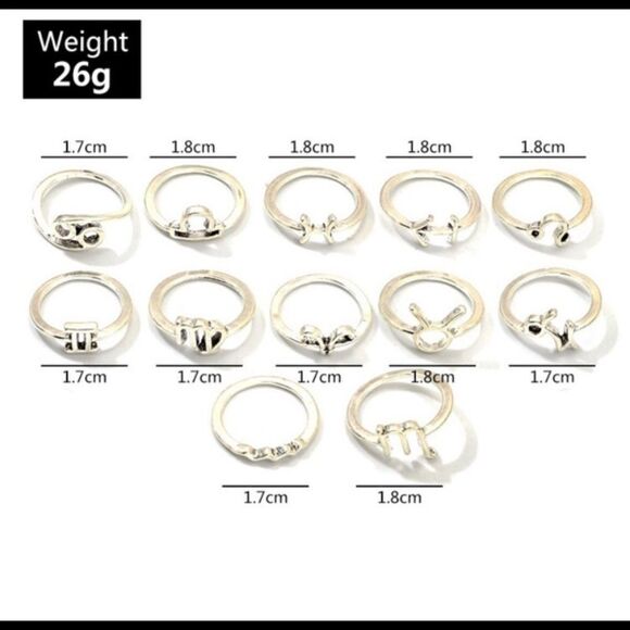 Zodiac MIDI Rings Set (12) - Picture 3 of 5